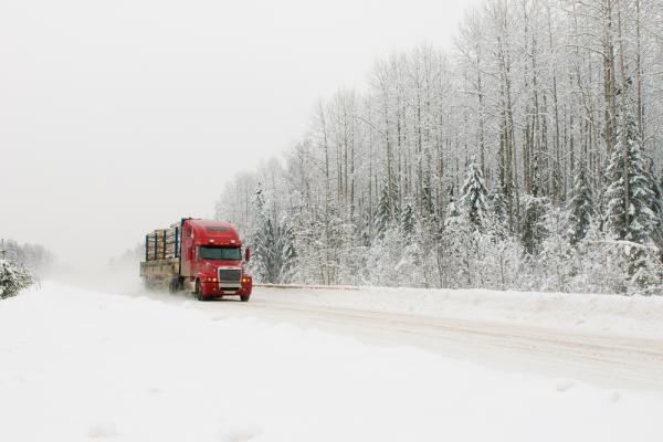 truck driving in snow prior to a truck accident