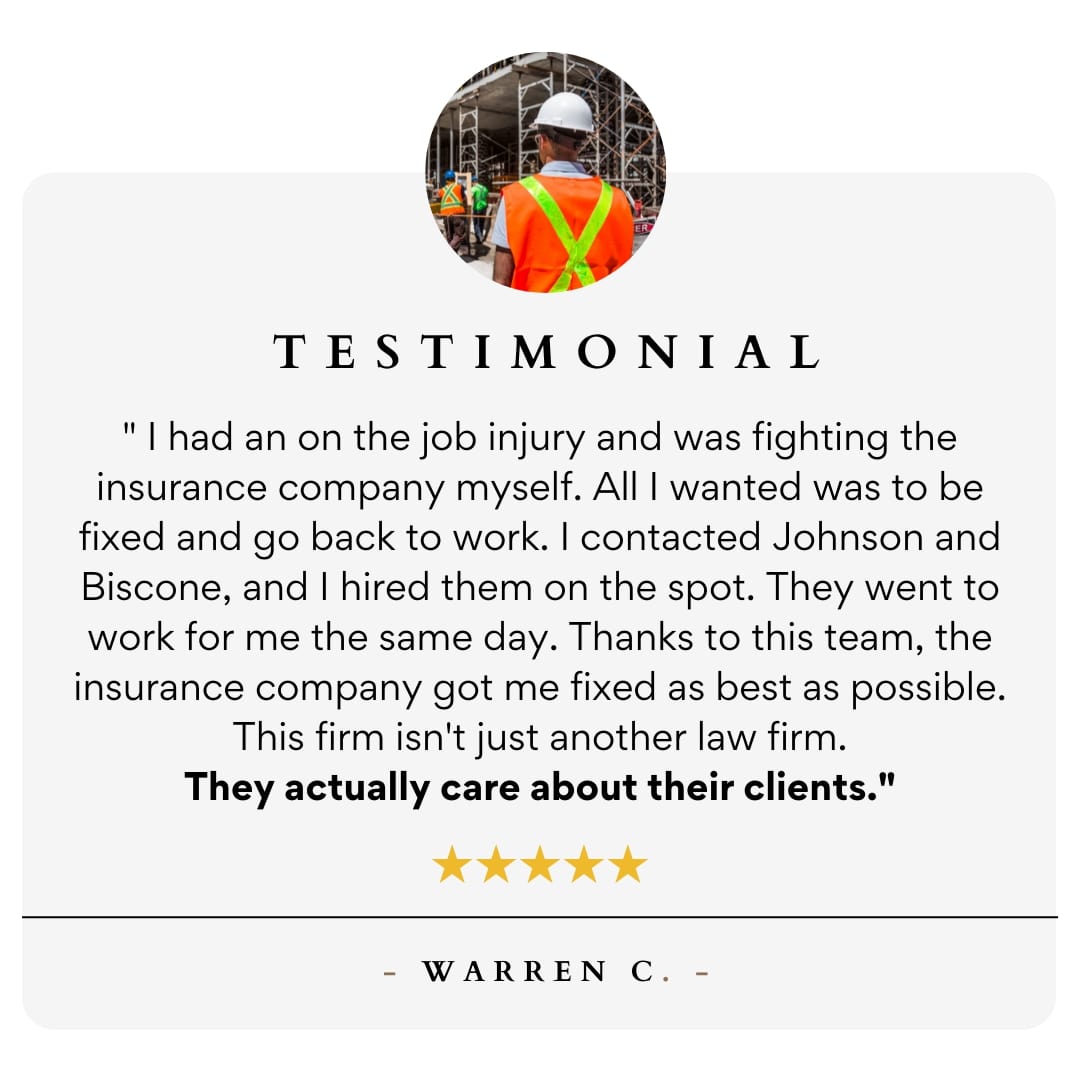 workers compensation claims testimonial okc for johnson & biscone