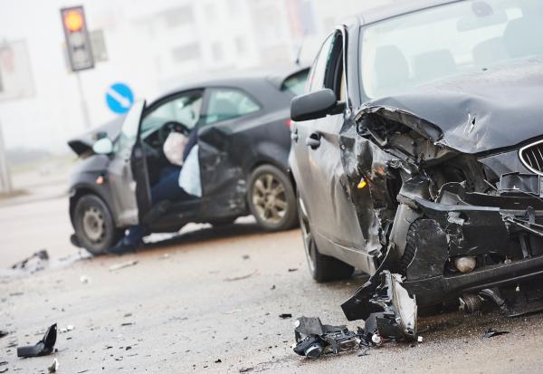 two vehicles involved in a car accident