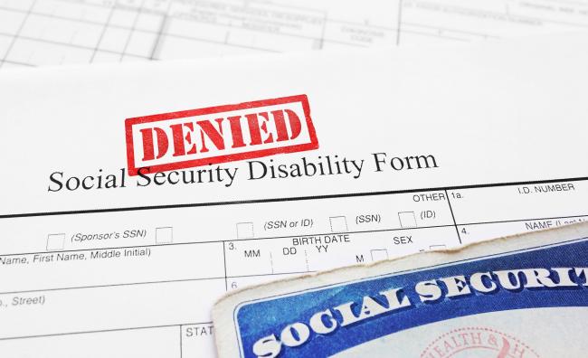denied Social Security Disability (SSDI) claim form
