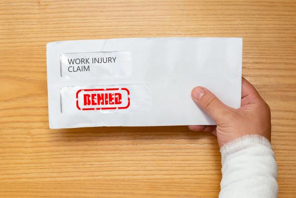 envelope with a denied workers' compensation claim