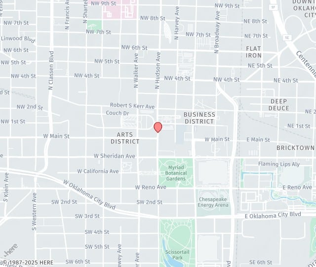 Location Map: 105 North Hudson Avenue Oklahoma City, OK 73102